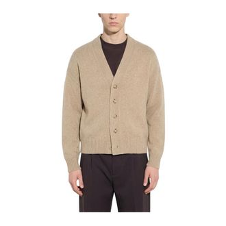 Paolo Pecora Maglia Cardigan - Heren - Truien - Beige - Maat: S Wol