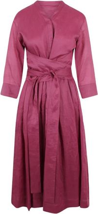 Max Mara Smmcamilla Jurk - Dames - Wikkelkleedje - Roze - M - Katoen - Kleedjes