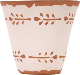 Foreside Home And Garden Lana Floral Terracotta Large Planter in Orange at Nordstrom