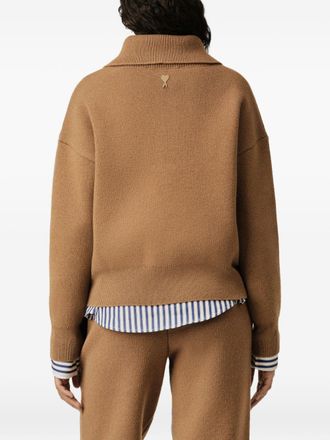 Ami Wool Turtleneck Sweater - Camel
