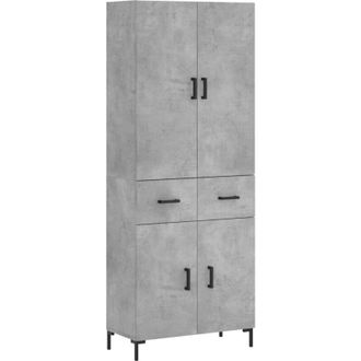 vidaXL Vidaxl - Aparador alto madera contrachapada gris hormigón 69,5x34x180 cm