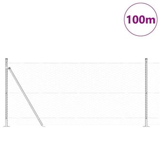 Berkfield Home Hexagon Fence 1x100 m Galvanised Steel in Silver