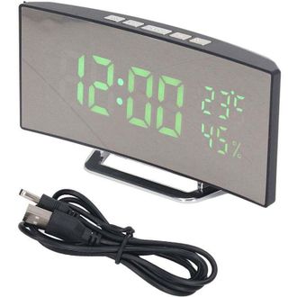 OEM Reloj Digital Led Crezuo Con 3 Niveles De Brillo, Funci&oacute;n De Repetici&oacute;n De Alarma, Alimentaci&oacute;n Por Usb, Reloj Despertador Electr&oacute;nico Con Espejo, Pan