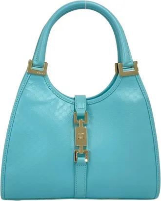 Gucci Blue Leather Handbag Tote Bag (Pre-Owned)