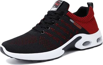 Generic Mens Sports Shoes Breathable Mesh Walking Running Tennis Shoes Training Shoe Workout Gym Wear Sneakers Athletic Shoes(Rosso,9.5 UK)