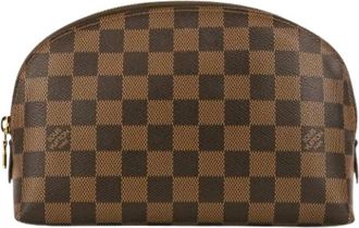 Louis Vuitton Pre-owned Clutches, female, Brown, Size: ONE SIZE Pre-owned Pochette Cosmetique GM Damier Ebene Pouch