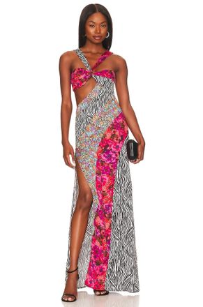 For Love & Lemons Rita Maxi Dress In Red
