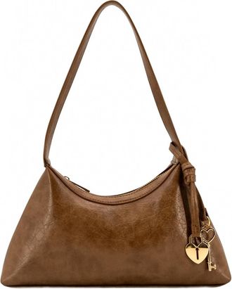 Like Dreams Womens Kaitlyn Heart Locket Shoulder Purse In Tan
