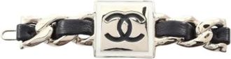 Chanel Pre-owned Leather hair-accessories - Dames - Vintage Accessoires - Zwart - ONE Size - Leer - Vintage