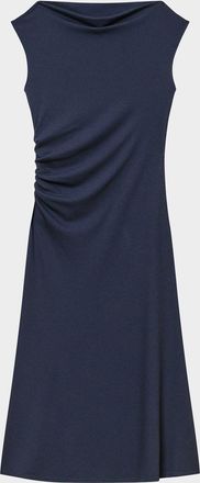 Theory Draped Boat-Neck Midi Dress