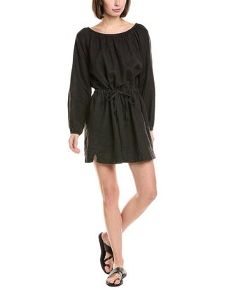 James Perse Gathered Linen Mini Dress