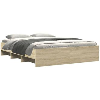 vidaXL Estructura De Cama Sin Colch&oacute;n Madera Roble Sonoma 150x200 Cm Vidaxl