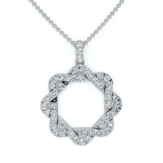 Pompeii3 1Ct Intertwined Circle Diamond Pendant Womens Gold Necklace Lab Grown