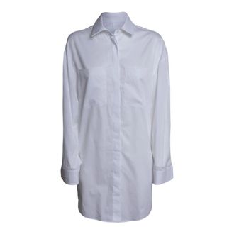 Dondup Shirts, female, White, Size: M Layered Shirt Dress