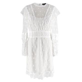 Burberry White Lace Overlay Dress Size S