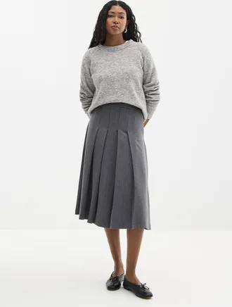 Contemporaine Womens Flat pleats midi skirt