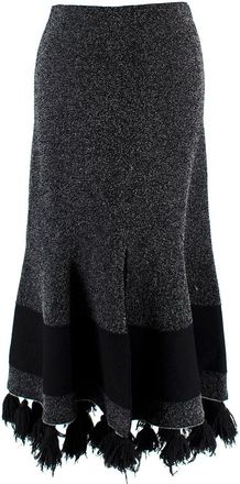 Proenza Schouler Grey Tassel Detail Midi Skirt Size XS