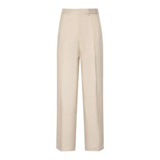 Amiri Suit Trousers, male, Beige, Size: L Striped Tailored Pant