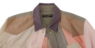Dolce & Gabbana Mens Multicolor Cotton Patchwork Slim Shirt