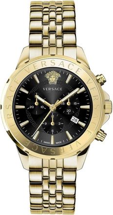 Versace Chrono Signature Chronograaf Horloge Roestvrij Staal - Heren - Horloges - Geel - ONE Size - Accessoires