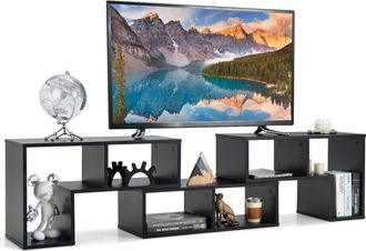 Costway Costway - Consola De Tv De 3 Piezas, Moderno Centro De Entretenimiento Para Televisores 50-65 Pulgadas, Combinaci&oacute;n De Librer&iacute;a Para Almacenamiento Y 