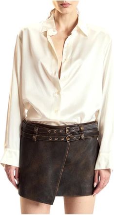 Cynthia Rowley Verzamelbaar Zijden Shirt - Dames - Overhemden - Wit - XS - Overhemden