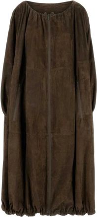 Ferragamo Bruine Su&egrave;de Overjas - Dames - Maxi kleedjes - Bruin - XS - Su&egrave;de - Kleedjes