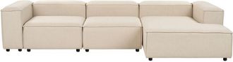 Beliani Modular Corner Sofa 4 Seater ARDAL Fabric Beige Left Hand