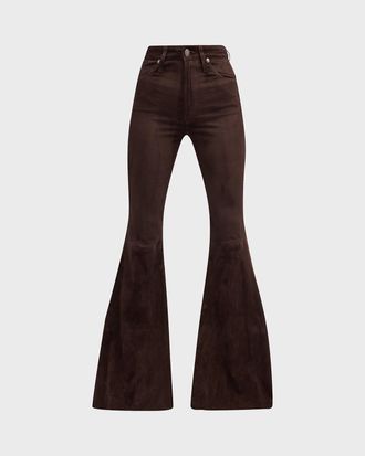 Co&ucirc;t de la Libert&eacute; Super High-Rise Bell Flared Suede Pants