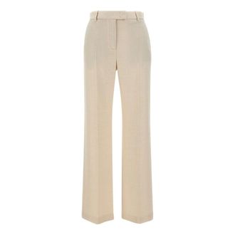 Eleventy Broeken, Dames, Wit, S, Wol, Rechte broek