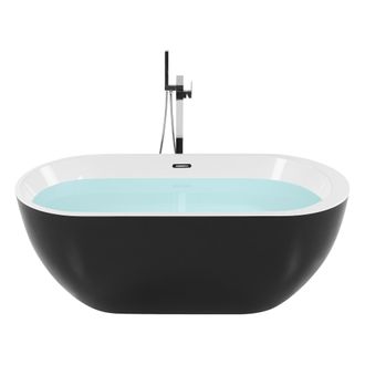 Beliani Beliani - Ba&ntilde;era Independiente De Acr&iacute;lico Negro Plateado 170 Cm Moderno Nevis