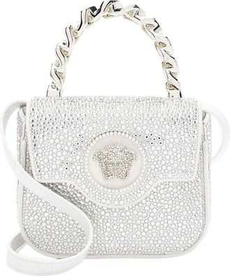 Versace Satin Crystal Embellished La Medusa Mini Top Handle (Authentic Pre- Loved)