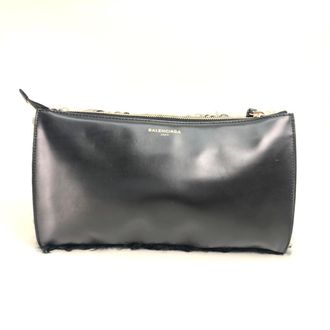 Balenciaga Black Leather Clutch Bag (Pre-Owned)