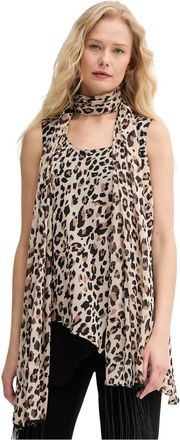 Joseph Ribkoff Leopard Fringe Pullover - Dames - Tops - Veelkleurig - Maat: 2XL Poliester