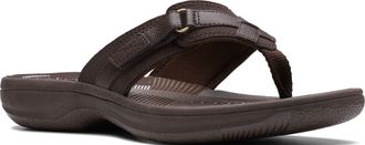 Clarks Womens Breeze Sea Flip-Flop Sandals, Brown/Brown, Size 7