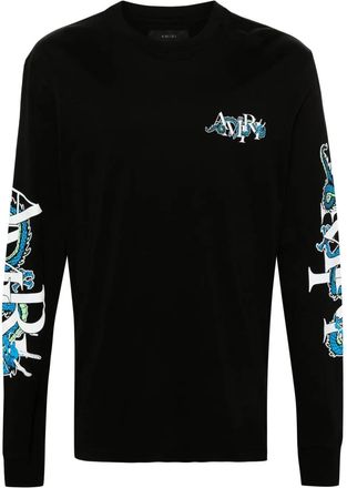 Amiri Mens Black LNY Dragon Long-Sleeve T-Shirt