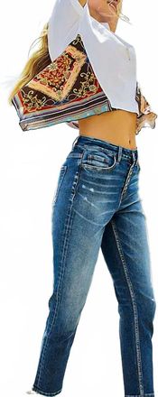 Flying Monkey Button Up Stretch Mom Jean In Rivers