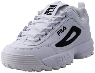 Fila Fila Mens Disruptor Ii Shoes, White/White/Black, 9.5