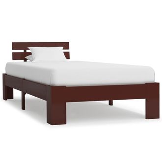 vidaXL Vidaxl - Estructura Cama Sin Colch&oacute;n Madera Pino Marr&oacute;n Oscuro 100x200cm