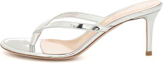 Generic Silver,8.5 UK,Womens Sandals flip-Flops Peep Open Toe Stiletto High Heels Slip On Slides Pumps Summer Backless Dress Mules Shoes for Casual