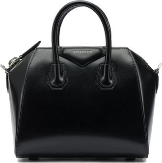 Givenchy Zwarte Handtas met Afneembare Schouderband - Dames - Handtassen - Zwart - ONE Size - Katoen - Tassen