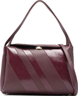 Themoir&egrave; Eudora schoudertas met diagonale streep - Paars