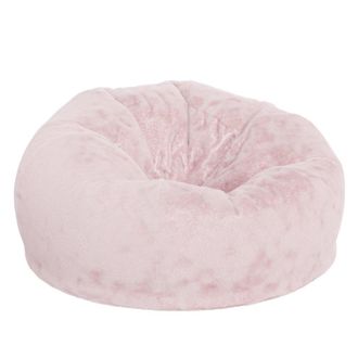 Flash Furniture Duncan Oversized Blush Furry Refillable Bean Bag Chair for All Ages