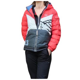 Aeronautica Waterdichte Color-Block Hoodie - Dames - Winterjassen - Rood - XS - Polyester - Jassen