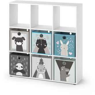 Vicco Estanter&iacute;a Infantil Nove, Blanco, 104 X 108 Cm Con 6 Cajas Plegables