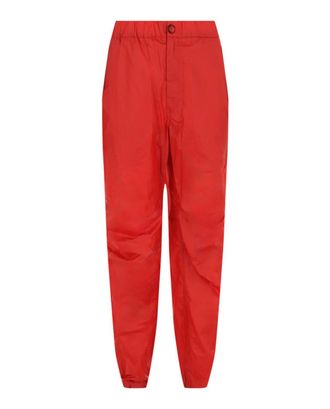 Ferragamo Womens Coated Drawstring Straight-Leg Pants In Red