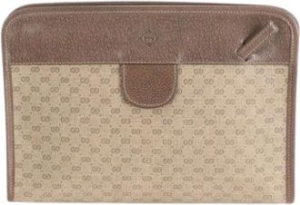 Gucci Pre-owned Clutches, male, Brown, Size: ONE SIZE Pre-owned Canvas gucci-bags