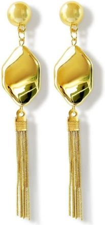 Hzmer Jewellery tassel-detail drop earrings - women - Steel - One Size - Gold