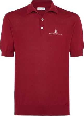 Brunello Cucinelli Polo con logo - Rosso