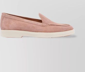 Santoni loafers leather suede finish